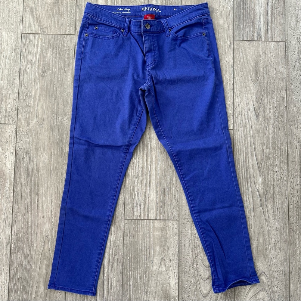 Merona Vibrant Blue Ankle Skinny Jeans Size 12